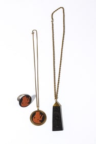 Wedgwood Basalt Egyptian Pendants & Ring
