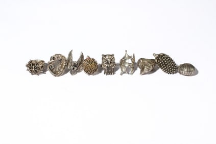 Vintage Artisan Made Sterling Silver Animal Rings