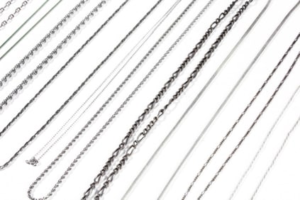 Collection of 10 Sterling Silver 925 Chains