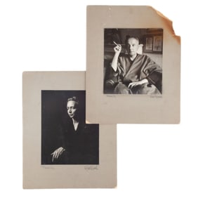 2 Sanford Roth Signed Photographs. Eluard & Curie