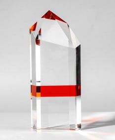 Art Glass Prism Obelisk Sculpture