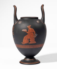 Wedgwood Black Basalt Encaustic Greek Vase Urn