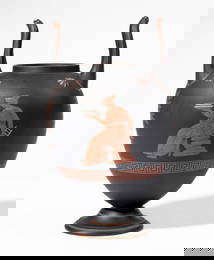 Wedgwood Black Basalt Encaustic Greek Vase Urn