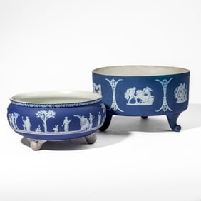 2 Wedgwood Blue Jasperware Serving Bowls