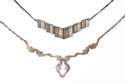 Vintage Taxco Mexico Modernist Sterling Necklaces