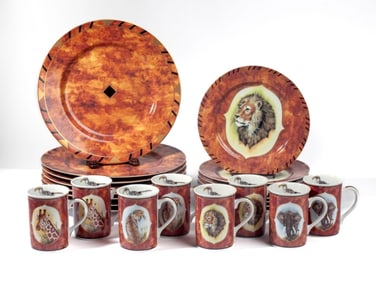 Lynn Chase "African Portraits" Dessert Set for 8