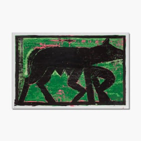 Michael Spafford (WA) "Green,  Pink, and Black Romulus and Remus" Oil on Paper,  1999