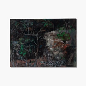 Boyer Gonzales Jr (WA) "Thicket"  Oil on Masonite, circa 1950