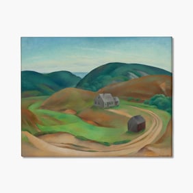 Raymond Hill (WA)"Cape Cod  Country" Oil on Canvas over board, circa 1960