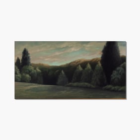 Gayle Bard (WA) "Old Mill Road Near  Chamberlains, Bainbridge Island" Oil on Paper  over Board, 1994