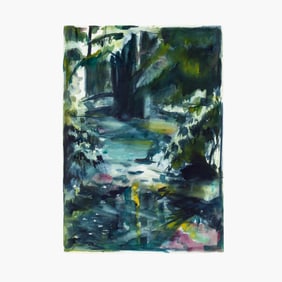 Randy Hayes (WA) "Swamp" Watercolor  on Paper, 1994