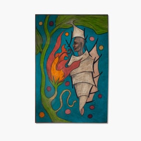 Juan Alonso (WA) "The Greeting" Mixed Media  Drawing on Paper, 1994