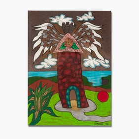 Juan Alonso (WA) "Tower" Mixed Media  Drawing on Paper, 1994