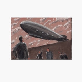 David C Kane (WA) "Air Monster" Casein on Panel, 1995