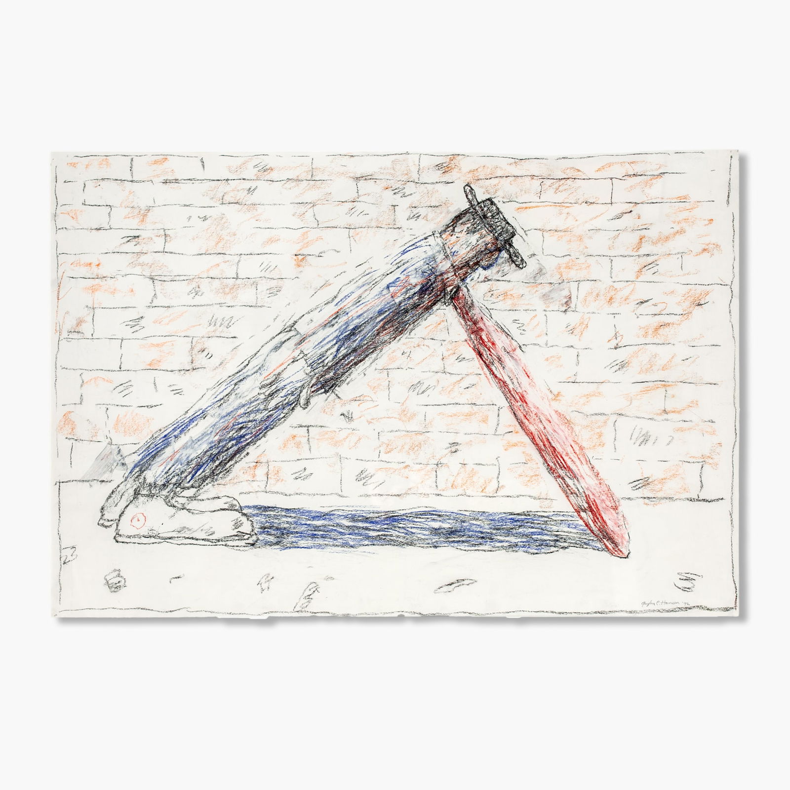 Gaylen Hansen (WA) "Man Leaning on His Tie" Charcoal and Pastel on Paper, 1992 (1 of 5)