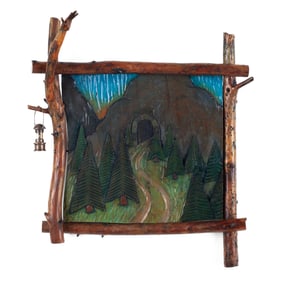 Ed Wicklander (WA) "Tunnel" Mixed  Media Wall Sculpture, 1994