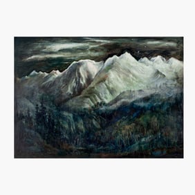 Yvonne Twining Humber (WA) "The Cascades at Night" Oil on Panel, 1946