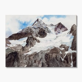 Ramona Hammerly (WA) "Whatcom Peak" Watercolor, 1988