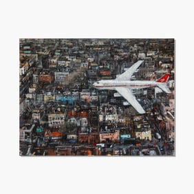 Chester Arnold "Low Flying Craft" Oil on Panel, 1996