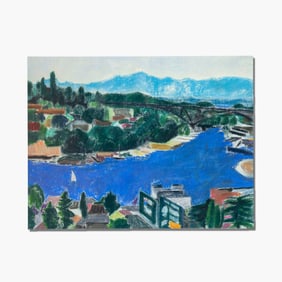 Debra Poletti (WA) "Lake Union" Pastel on Paper, 1986