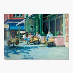 Nancy Johnson "Old Timers (Cafe)" Oil on Canvas, 1987