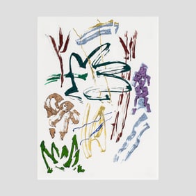 Betsy Cain "Figures in Landscape" Ink and Pastel, 1985