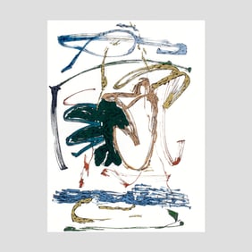 Betsy Cain "Figures in Landscape II" Ink and Pastel, 1985