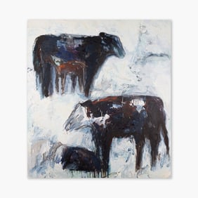 Theodore Waddell "Mussel Shell Spring #3" LARGE Oil and Encaustic on Canvas, 1993