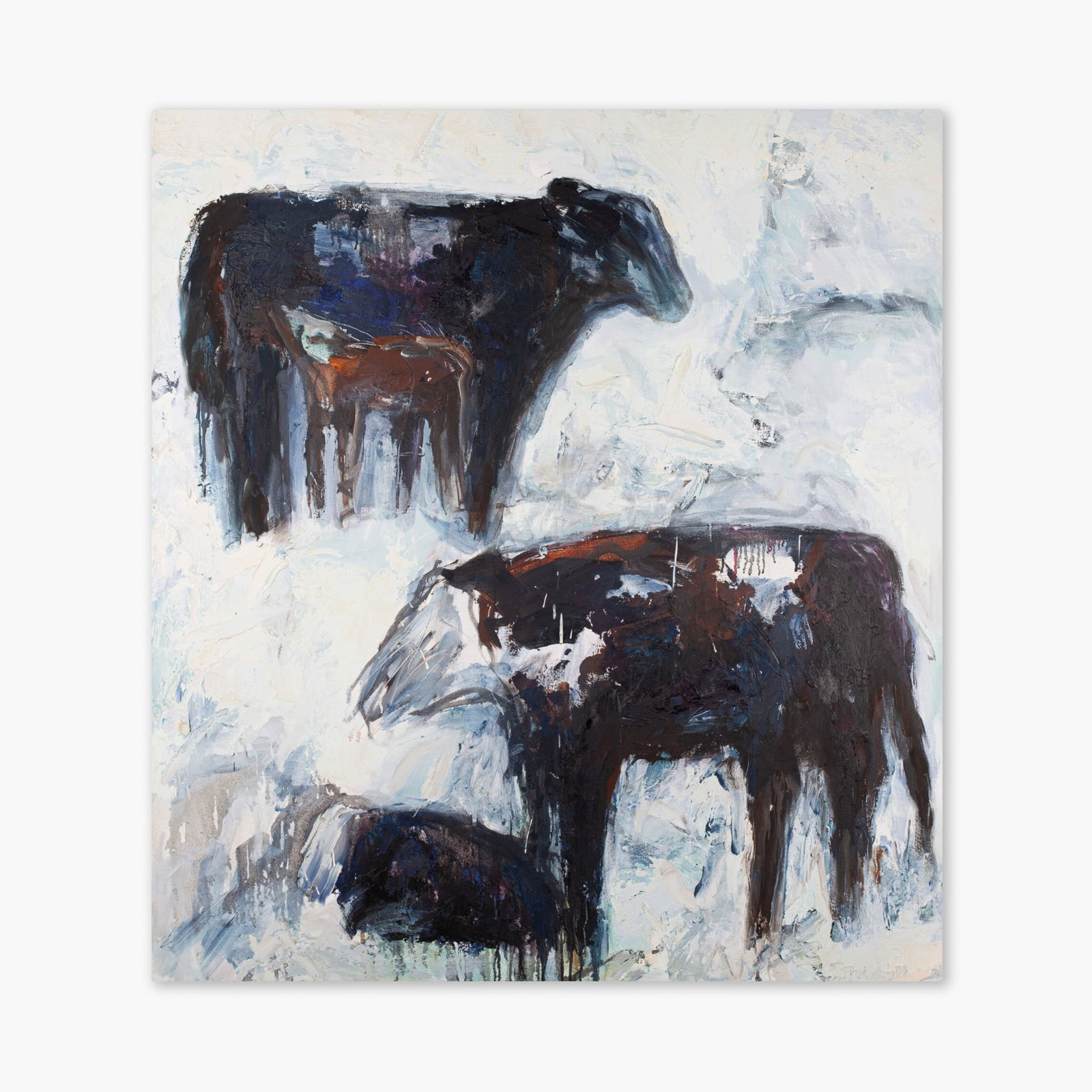 Theodore Waddell "Mussel Shell Spring #3" LARGE Oil and Encaustic on Canvas, 1993 (1 of 5)