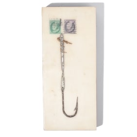 Kenna Moser (WA) "Correspondence #5: Hook" Encaustic on Mahogany Panel, 1994