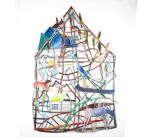 Joanne Hammer (WA) "Due West" Mixed Media Artwork, 1995