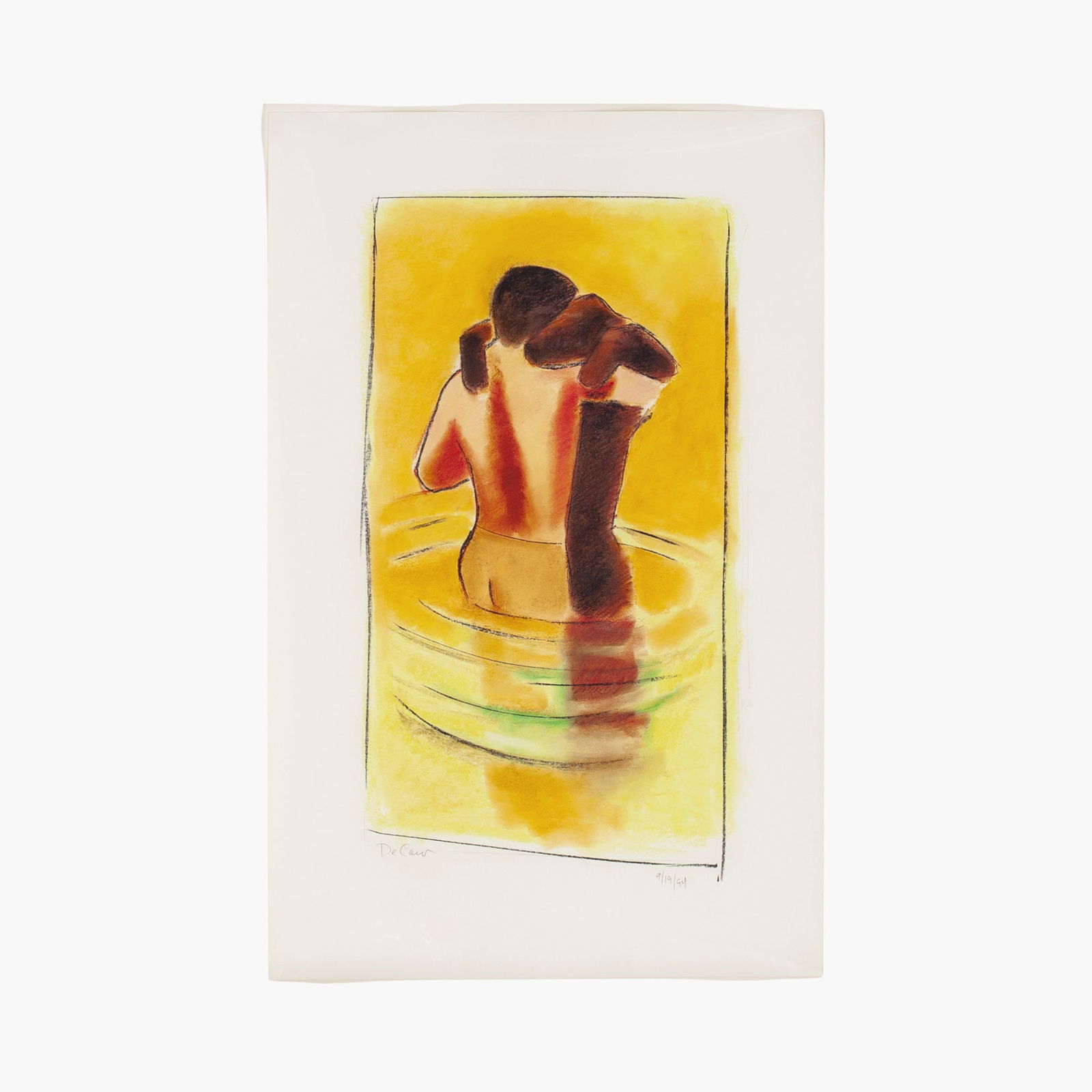 Pat DeCaro (WA) "Dog Rescue" Pastel and Charcoal on Paper, 1994 (1 of 5)