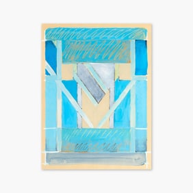Andrew Smith "Untitled II" Geometric Painting on Paper, 1985