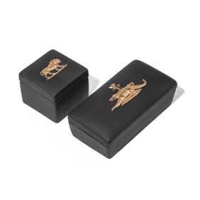 Wedgwood Egyptian Black Basalt & Gold Boxes