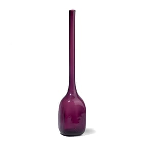 Mid Century Scandinavian Amethyst Glass Vase 19"