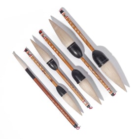 6 Chinese Goat Hair Painting / Calligraphy Brushes