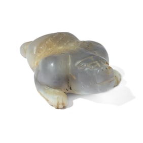 Chinese Archaistic Carved Jade Money Frog