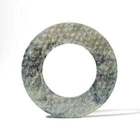 Chinese Archaistic Mottled Jade Bi Disc