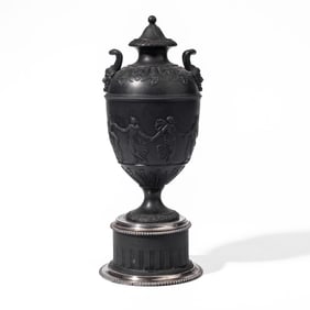 Wedgwood Black Basalt Dancing Hours Urn