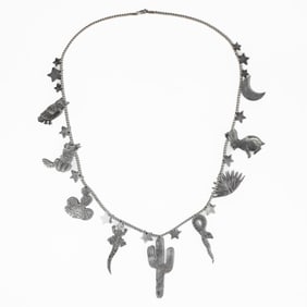 Kristi Davis Navajo Sterling Charm Necklace