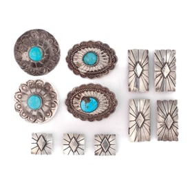 Vintage Navajo Sterling Buttons and Conchos