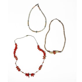 Native American Heishi & Coral Necklaces