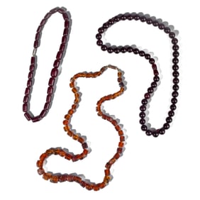 Vintage Amber Bead Necklaces Group 3