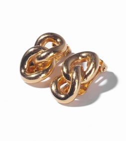 Vintage Christian Dior Gold Chain Ling Earrings