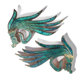 Pepe Mendoza Malachite Dragon Door Handle Pulls
