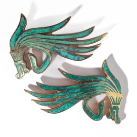 Pepe Mendoza Malachite Dragon Door Handle Pulls