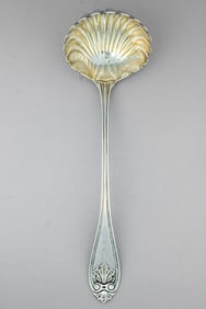 JT & EM Edwards Coin Silver Ladle 1860s