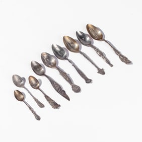 Antique Sterling Souvenir Spoons / Irian Wallace