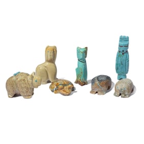 7 Native American Zuni Animal Fetishes