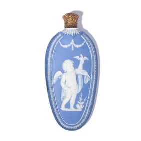 Wedgwood Blue Jasperware Cupid Scent Bottle
